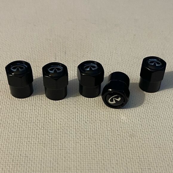 Infinity valve Stem caps in black set of 5 NWT - Picture 2 of 4